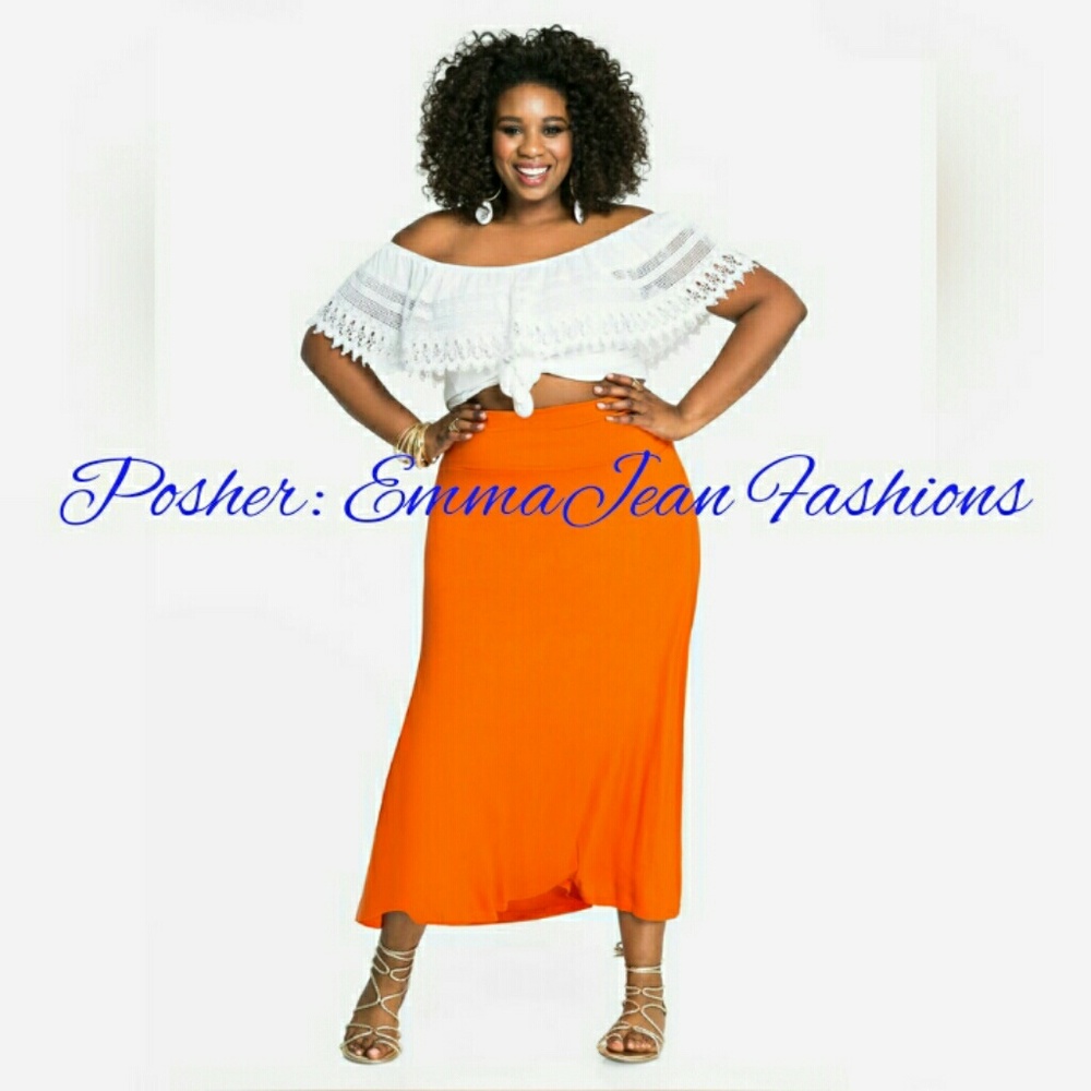 Knit Orange Maxi Skirt (18/20)